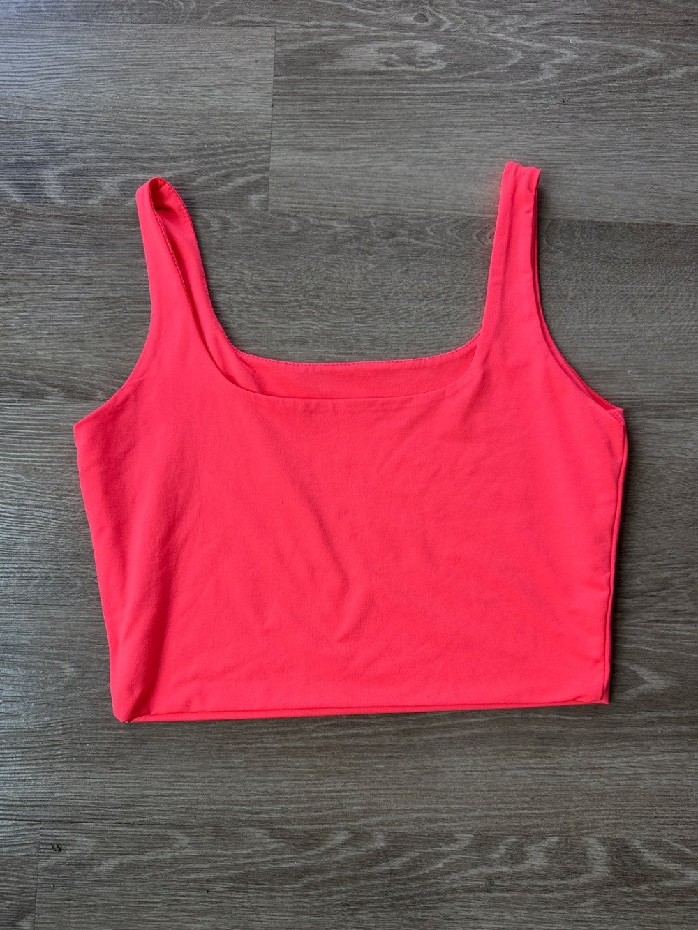 Amazon Bright Pink Square Neck Crop Tank Top